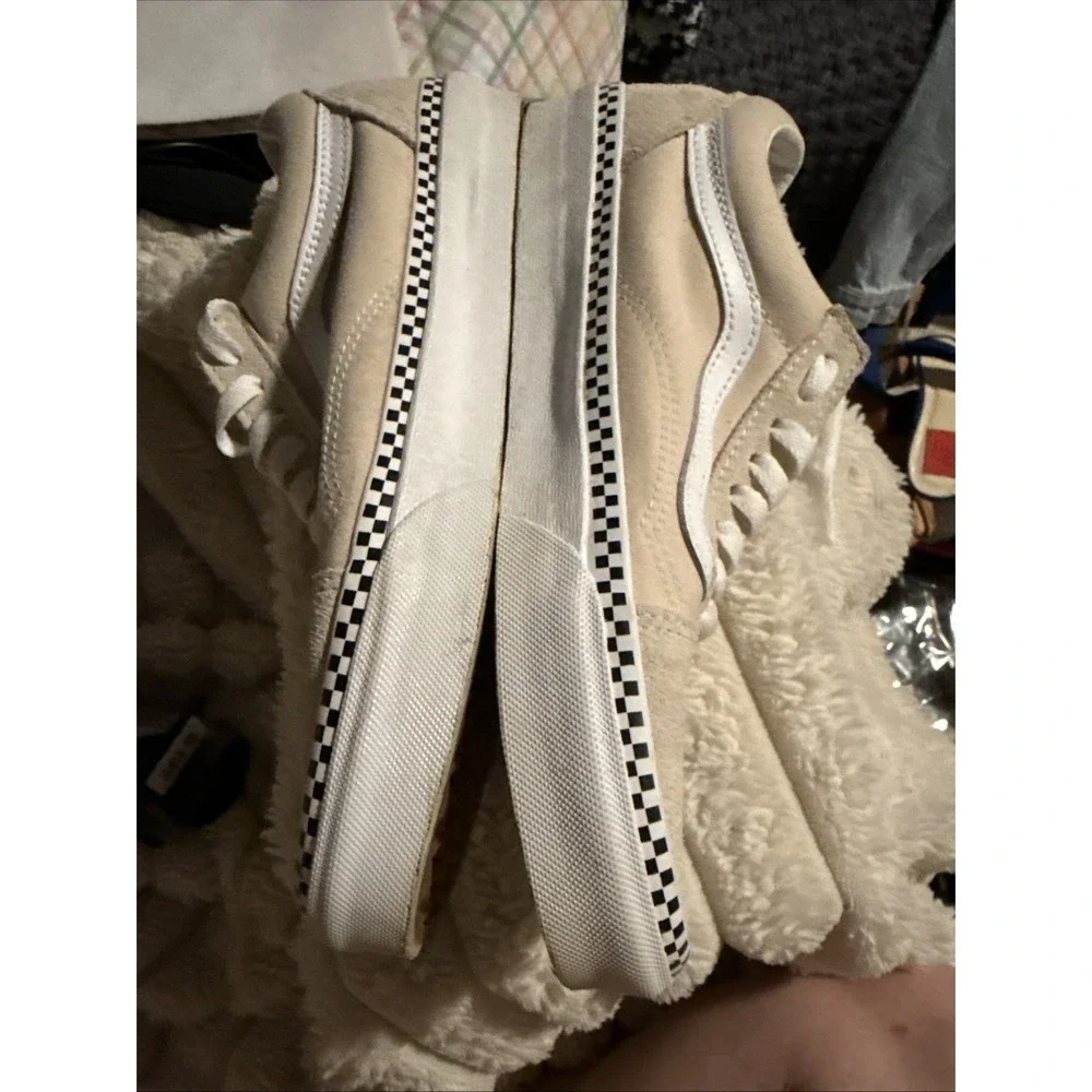 Vans Women's Old Skool Sneaker Suede Canvas‎ Checkboard Foxing Turtledove Size 8
